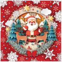 Servilletas de 16,5 x 16,5 cm de Papá Noel - 20 unidades