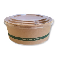 Envase de 0,5 L biodegradable con tapadera para Poke - 4 unidades