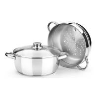 Olla con vaporera de 24 cm Optima con tapa - Monix