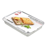 Envase de 31,2 x 18 x 3,5 cm desechable rectangular con tapa - 3 unidades