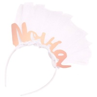 Diadema de Novia metalizada con velo