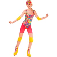 Disfraz de patinador multicolor para mujer