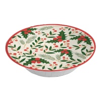 Bols de Navidad con flores de acebo de 17,5 cm - 6 unidades