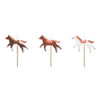 Velas de Caballo Vintage de 5,8 cm - 3 unidades