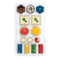 Molde para figuras geometricas de chocolate de 20 x 12 cm - Decora - 14 cavidades