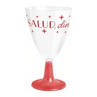 Copa de 220 ml de Salud, dinero y amor vino o agua - 3 unidades