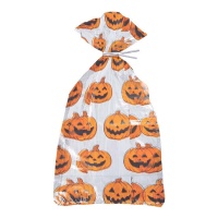 Bolsa para dulces con calabazas Halloween de 28 x 13 cm - 20 unidades