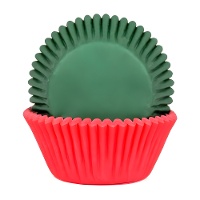 Cápsulas para cupcakes de 5 cm rojo y verde - House of Marie - 50 unidades
