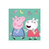 Servilletas de Peppa Pig y George de 16,5 x 16,5 cm - 20 unidades