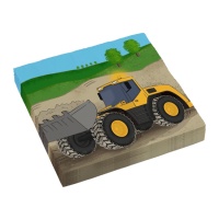 Servilletas de Construcción excavadora de 16,5 cm - 16 unidades