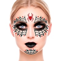 Joyas adhesivas faciales de araña con purpurina