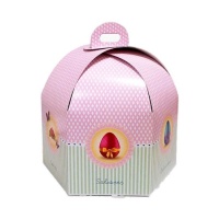 Caja de 35 x 35 x 19 cm para tarta hexagonal alta con asa
