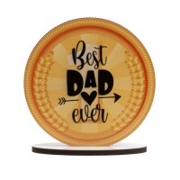 Topper para tarta con mensaje Best Dad Ever - Dekora