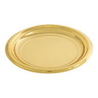 Platos de 18 cm de plástico redondos metalizados - 6 unidades