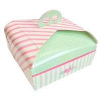 Caja de 37 x 37 x 10 cm para tarta cuadrada con asa