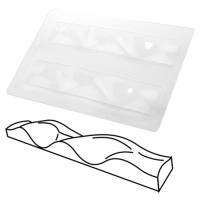 Molde de plástico para turrón y chocolate de ondas continuas de 20 x 4 x 2 cm