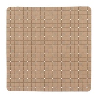 Alfombra de ducha antideslizante de 50,3 x 50,3 cm de cuadros beis