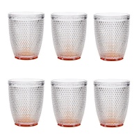 Vaso de 300 ml puntos de agua ámbar - 6 unidades