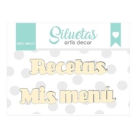 Chipboard de Menú y Mis recetas - Artis decor - 3 unidades