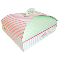 Caja de 38 x 30 x 10 cm para tarta rectangular con asa