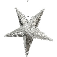 Piñata 3D de estrella plateada plegable de 68 cm