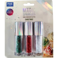 Purpurina iridiscente verde, rojo y blanco de 9 gr - PME