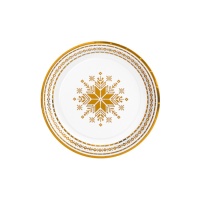 Platos de 18 cm de navidad de bordado dorado - 8 unidades