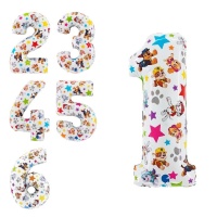 Globo de número de la Patrulla Canina de 66 cm - Grabo - 1 unidad