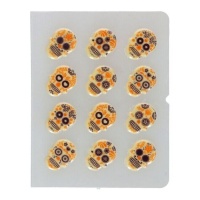 Figuras de chocolate blanco de Calaveras del Dia de los Muertos - 12 unidades