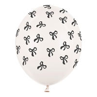 Globos de látex de lazos negros de 30 cm - 6 unidades