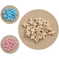 Figuras de madera de cruces de 2,3 cm - 24 unidades