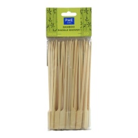 Brochetas de 18 cm de Bambú asa plana - 50 unidades