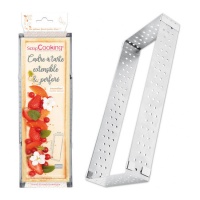Molde rectangular de 22 x 10 cm hasta 42 x 10 cm perforado ajustable - Scrapcooking