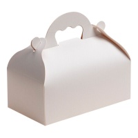 Caja de 10 x 18 x 7 cm para tarta rectangular con asa - 50 unidades