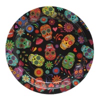 Platos de calavera mejicana de 23 cm - 6 unidades