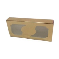 Caja para turrón dorada con ventana de 21 x 8,5 x 2,5 cm