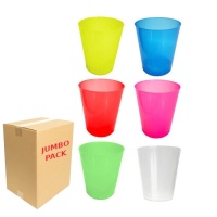 Vasos de 500 ml de plástico neón surtidos - 432 unidades