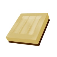 Caja de 14,5 x 14,5 x 3,5 cm para bombones dorada mediana