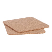 Salvamantel de 18 cm de corcho cuadrado