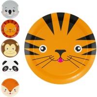 Platos de Animal Faces de 18 cm - 8 unidades