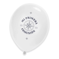 Globos de látex de Mi Primera Comunión Marinera de 30 cm - 6 unidad