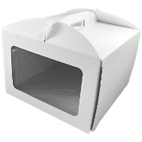 Caja de 30 x 30 x 21 cm para tarta con asa y ventana - Azucren