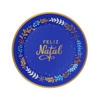 Platos de 18 cm de Feliz Natal - 8 unidades