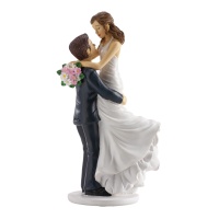 Figura para tarta de boda de novia en brazos de 18 cm