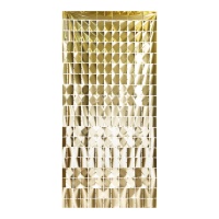 Cortina decorativa metálica dorada de 1,00 x 2,00 m