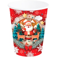 Vasos de 240 ml de Papá Noel - 6 unidades