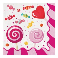 Servilletas de Sweet Candy de 16,5 x 16,5 cm - 20 unidades