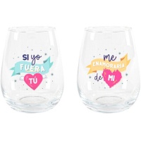 Vaso de 520 ml Si yo fuera tú me enamoraría de mí - 2 unidades