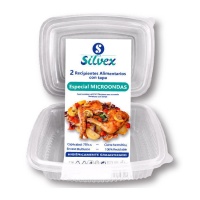 Envase de 0,75 L desechable con tapa bisagra - 2 unidades