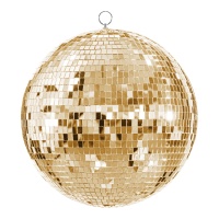Bola de discoteca efecto espejo dorado champagne de 40 cm